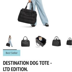 Just Fred Black Destination Dog Tote Limited Edition